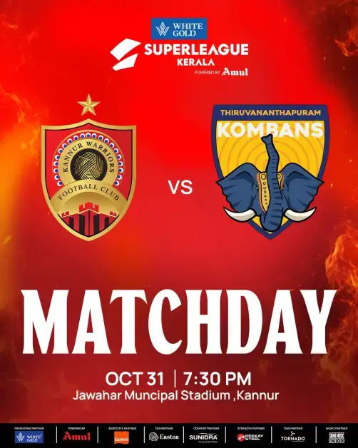 Kannur Warriors FC vs Thiruvananthapuram Kombans FC | Super League Kerala - Sports in Kannur